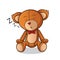 Teddy bear sleep mascot vector cartoon art illustration