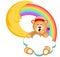 Teddy Bear Sleepy Cloud Rainbow