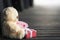 Teddy bear toy and gift box