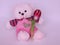 Teddy Bear with tulip - Valentines Day Stock Photos