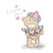 Teddy Bear vector. St. Valentine\'s Day. Vector illustration for a greeting card, poster, or print on clothes.