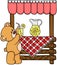 Teddy bear and wooden lemonade stand