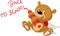 Teddy Bear Writes an Inscription in Pencil - Back to School - Vector