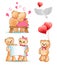 Teddy Bears Collection Love Vector Illustration