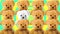 Teddy bears on a color background. Crowd of plush toys. Favorite children`s soft toy.