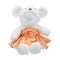 Teddy bears doll isolated on white background. Bear`s doll in orange dress uniform. Blank face toy for design