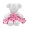 Teddy bears doll isolated on white background. Bear`s doll in pink uniform. Blank face toy for design