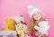 Teddy bears help children handle emotions and limit stress. Child small girl playful hold teddy bear plush toy. Kid