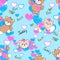 Teddy bears seamless pattern