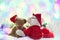 Teddy bears waiting for fairy christmas time