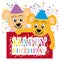 Teddy bears wishing a happy birthday