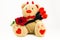Teddy devil Soft toy with red rose for Valentines day
