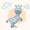 Teddy zebra - cute animal characters. Idea for print t-shirt.