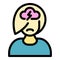 Teen anxiety icon color outline vector