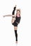 Teen ballet dancer stretching exercise
