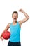 Teen basketball player with winning attitude.