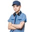 Teen boy with cap and headphones