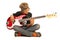 Teen boy playing bass quitar