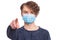 Teen boy in protective face mask