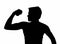 Teen Boy Silhouette Exercising Muscles