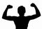 Teen Boy Silhouette Exercising Muscles