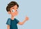 Teen Boy With Thumbs Up Vector Cartoon