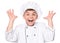 Teen boy wearing chef uniform