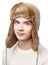 Teen boy wearing winter hat studio headshot