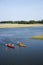 Teen boys kayaking.