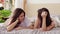 Teen friendship girls gossiping sharing secrets