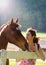 Teen girl and her horse