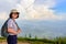 Teen girl hiker on mountain