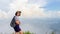 Teen girl hiker on mountain