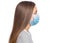 Teen girl in protective face mask