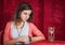 Teen girl with sandglass