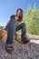 Teen Girl sitting on ledge