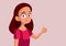 Teen Girl With Thumbs Up Vector Cartoon