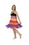 Teen Girl Twirling In Colorful Dress - Isolated