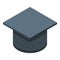 Teen graduated problems icon, isometric style