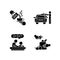 Teen jobs black glyph icons set on white space