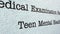 Teen mental health medical report