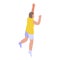 Teen playing volleyball icon, isometric style