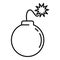 Teen problems bomb icon, outline style