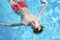 Teen relaxes in the pool