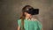 Teen young girl with VR headset