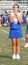 Teen Youth Cheerleader at Football Game