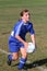 Teen Youth Soccer Player Throwing Ball