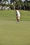 Teenage boy on golf course