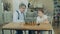 Teenage boy is playing chess with his grandfather