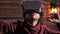 Teenage boy shaking off spiders in virtual reality